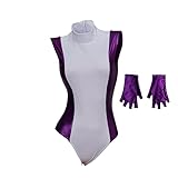 RocailleCos Women's Sexy Bodysuit Halloween Costume Purple Uniform for Super Hero Cosplay Outfit