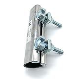 Stainless Steel One-Piece Galvanized Repair Pipe Clamp with Two Bolt, 1-1/4 X 6" inches | water pipe