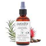 PURA D'OR 3.3 Oz Scalp & Hair Strengthening Oil - Supports Optimal Growth, Reduce Breakage, Nourish Roots for Healthier, Fuller, Thicker Hair - Rosemary, Castor & Peppermint Oil for Stronger Strands