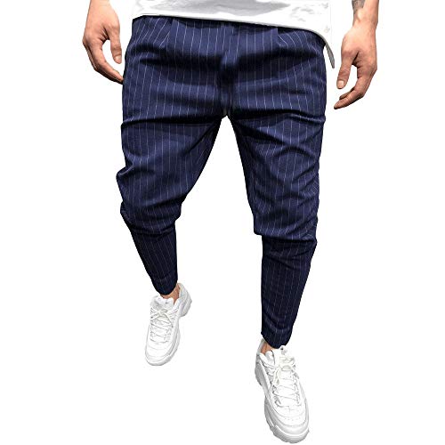 Rawdah_Pantalones Hombre Jogger Pantalones De Hombre Moda Hombre Casual Solid Suelta Raya Bolsillo Sweatpant Pantalones Jogger Pant