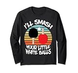Ropa de ping pong. Impresionante diseño con el texto en inglés «I 'll smash your little white balls».