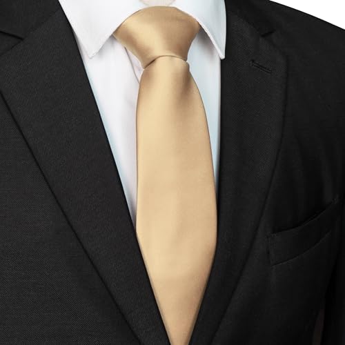 Image of JEMYGINS Solid Color Tie Mens Necktie for Business and Wedding