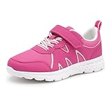 Stelle Girls Sneakers Kids Tennis Shoes with Non-Slip Sole Lightweight Breathable Athletic Sports Running Shoes for Toddler/Little Kid/Big Kid(Fuchsia,13ML)
