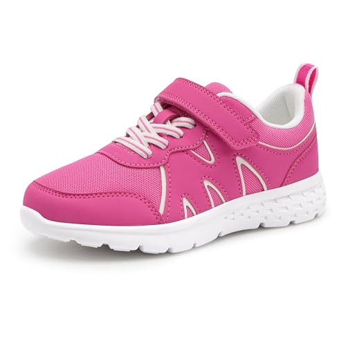 Stelle Kids Shoes Boys Girls Running Sneakers Athletic Lightweight Breathable Non Slip Walking Tennis Shoes for Toddler/Little Kid/Big Kid（Fuchsia，9MT）