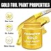 Acrylic Paint Metallic Gold, 280ml Liquid Gold Leaf Paint, Hand-crafts, Non-Toxic, Non-Fading Water-Based Gold Paint for Craft, Canvas, Wood, Fabric, Ceramic, Stone, with 1 Brush & 3 Paintbrushes
