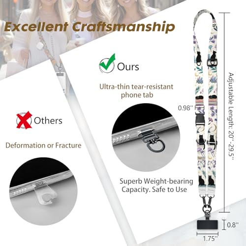 Image of Icycay Phone Lanyard Crossbody Strap Neck Adjustable Teacher Women Cat Book | for Cell Phone Case Keys ID Badges, Anti Theft, Multifuctional, Cute Phone Holder, Travel Hiking Essential Accessories, Gifts