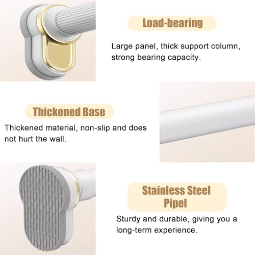 Tringle à rideau de douche extensible sans perçage pour salle de bain