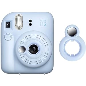 TYUANDOUER Close Up Lens Compatible for Fujifilm Instax Mini 12 Instant Camera with Self-Portrait Mirror, Fuji Mini 12 Selfie Lens Selfie Mirror Accessories – Blue