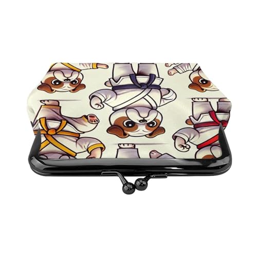 Pu Leather Buckle Coin Purse Kawaii-Judo-Bulldogs Girls Kiss-Lock Change Purse Wallets2