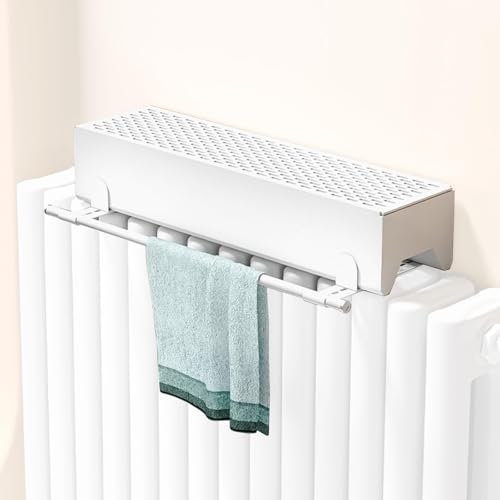 Humidificador evaporativo para radiador, construcción de aluminio, varilla retráctil de secado de ropa, no requiere electricidad, ideal para dormitorio y sala de estar