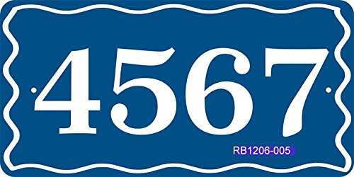 Comfort House Personalized Address Sign - Custom Address Plaque with Wave Border Displays Your House Number # RB1206005