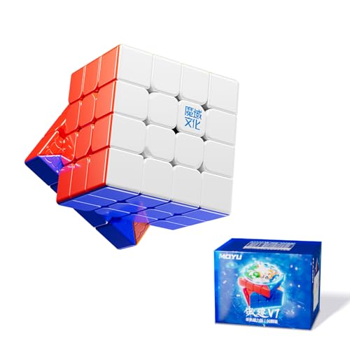 Moyu Aosu V7 4x4 Magnetic Speed Cube, 4 by 4 Flagship Edition Cube, 96 Magnets, Anti-Stick Design Adjustable Elasticity Stickerless Magnetic Cube (Standard)
