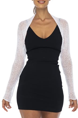Back From Bali Womens Sheer Arm Cover Shrug Long Sleeve Open Front