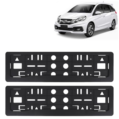 Image of KINGSWAY Mobilio Car Number Plate Frames for All 2013 to 2016 Models of Honda Car Registration Plate Holders, Black Licence Plate Covers (Front and Rear), Universal Size 51.5 x 14.5 cm
