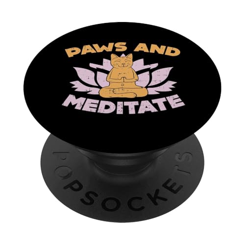 Paws and Meditate Cat Funny Yoga Meditation Pet Animal Gift