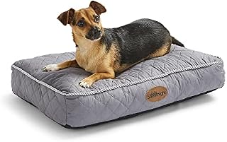 Silentnight Ultrabounce Dog Bed - Soft Small Dog Pet Bed Pillow Mattress for Crate - Easy Clean, Machine Washable and Non-Slip Base - Grey
