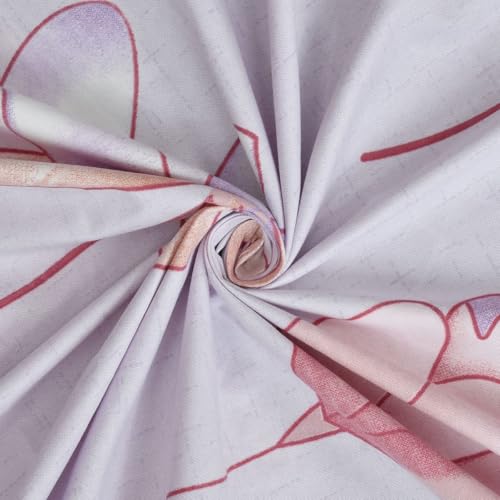 Image of NHD HOME Premium Cotton Flat Double Bedsheets with 2 King Size Pillow Covers | Double Bed Breathable | Wrinklefree | Ultrasoft 220 tc Supersoft Floral | 90x90 Inches, Pink & Purple
