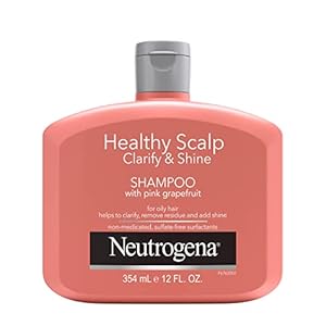 Neutrogena Exfoliating Healthy Scalp Clarifying Shampoo for Oily Hair & Scalp, Pink Grapefruit pH-Balanced Anti-Residue Formula Adds Shine, Sulfate, Paraben & Phthalate-Free, Color-Safe, 12 Fl Oz
