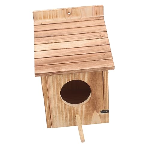 Garneck Casa De Pájaros De Madera para Colgar Nido De Pájaros para Jardín Comedero De Madera para Acabado Vintage para Alimentación