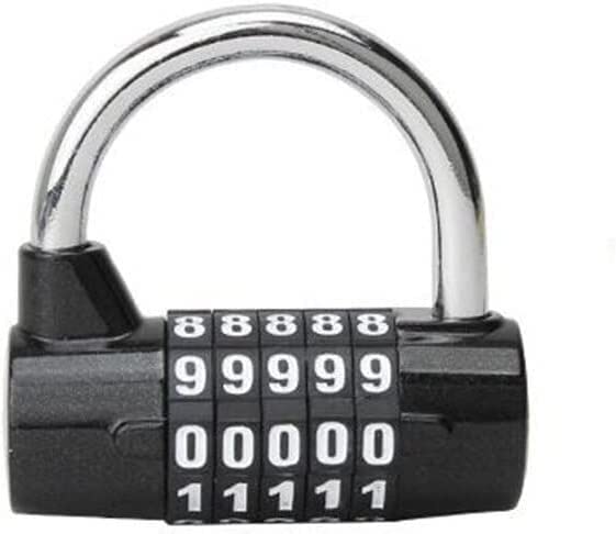 Lucchetti a combinazione， Lucchetti per valigie Combinazione di 5 cifre con password codificata, combinazione di numeri con grillo largo, password di viaggio in lega di zinco(Parent,Silver)