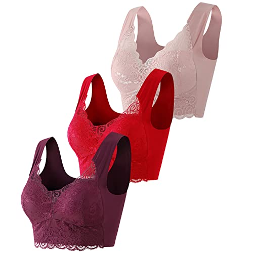 Slip Kangourou Blanc 3 Pièces Dentelle Soutien-Gorge Plus La Taille Soutien-Gorge Femmes sous-Vêtements Bralette Crop Top Sexy Femme Soutien-Gorge Grand Ensemble Lit Armoire