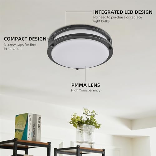 Image of hykolity 16 inch Dimmable LED Flush Mount Ceiling Light Fixture,36W,2200LM