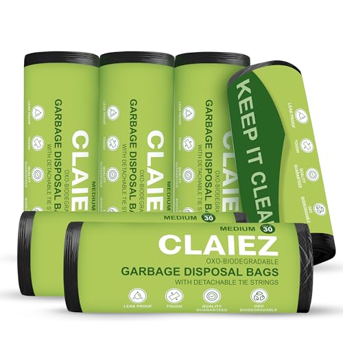 Claiez Garbage Bags for Dustbin For Dry & Wet Waste Dustbin Bag/Trash Bag- Medium 19 x 21 Inches | 30 piece per Roll (Pack of 6 (180 Bag) Black) (B0D86YZP4D) Amazon Price History, Amazon Price Tracker