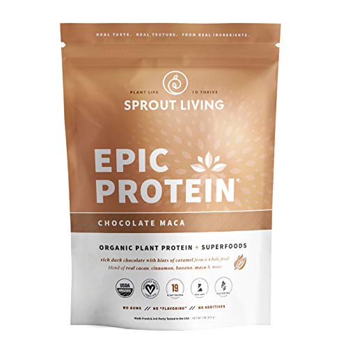 Epic Protein, Organic Plant Protein + Superfoods, Chocolate Maca | 19 Grams Vegan Protein, Gluten Free, No Gums, No Flavoring (1 Pound, 13 Servings)