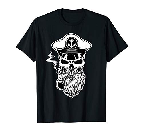 Kapitän Totenkopf Bart Segler Navigator Boot T-Shirt