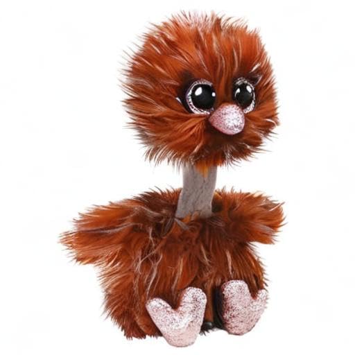 TY Orson Strauß Beanie Boos Mittelgroß, Beanie Baby Weiches Plüschtier, Sammelbares Kuscheliges Stofftier