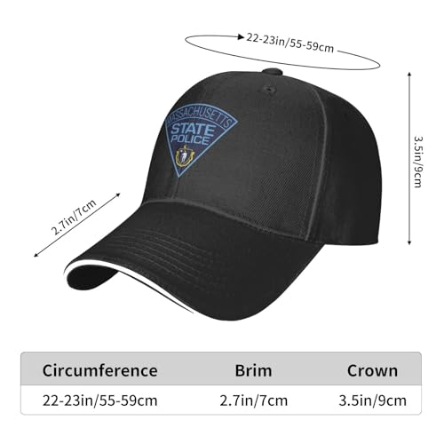 Gorra de béisbol ajustable Massachusetts State Police temática unisex miniatura 6