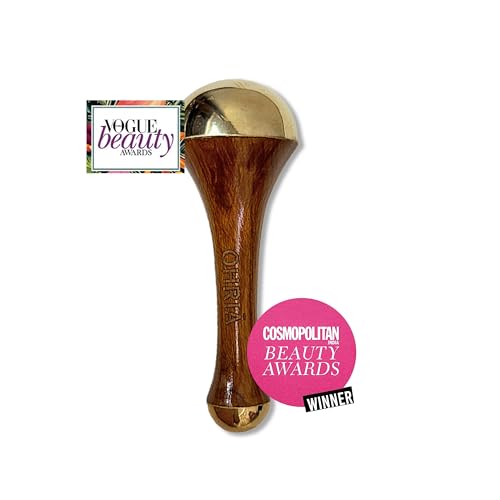 Image of Ohria Ayurveda 2-in-1 Kansa Face & Head Massage Wand with Teakwood Handle | Natural Facial Lift Tool for Firming, De-Puffing, Acne Balance & Relaxation | All Skin Types
