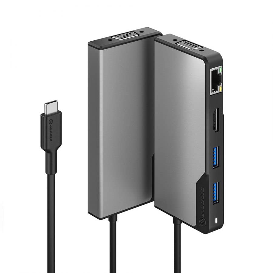 ALOGIC USB-C Fusion MAX 6-in-1 Hub V2-2 x USB-A (5G), 1 x USB-C (5G & 100W PD), HDMI (4K@60Hz), VGA and RJ45 Gigabit Ethernet - Image 2