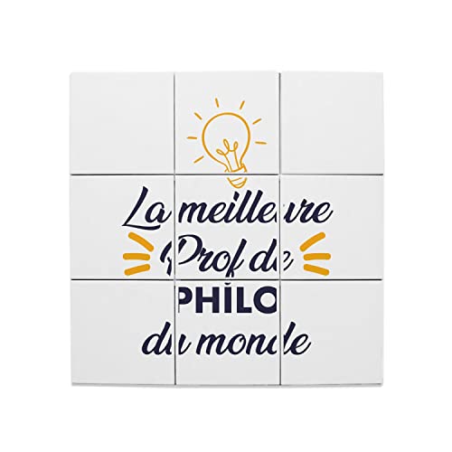 Carreaux céramique décos 20x20 cm pour cadeau prof de philo lycée et université