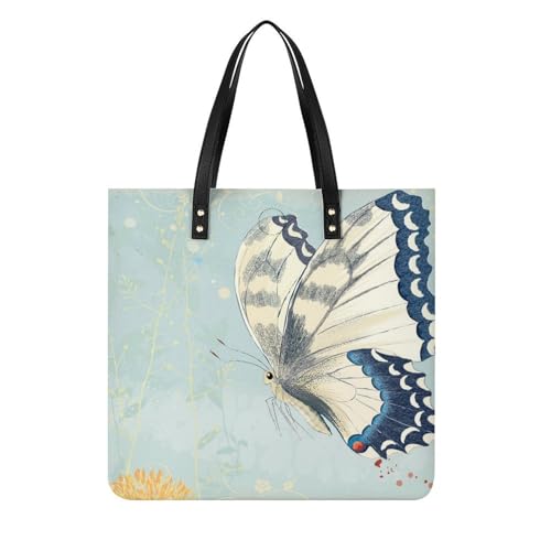 Sac à main femme Papillon Blanc grand tote bag bandoulière voyage
