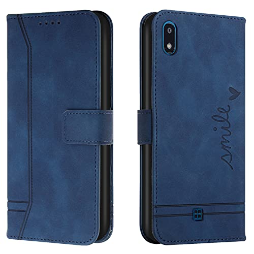 Lihondar Kompatibel mit LG K20 2019 Hülle, Handyhülle LG K20 2019, Premium Leder Klappbar Schutzhülle Tasche Wallet mit Brieftasche [Ständer] [Standfunktion] Cover Flip Hülle Klapphülle (Blau)