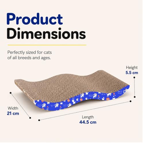 Image of PETS EMPIRE Cat Scratch Pad Cardboard cat scratchers for Indoor Cats Reversible Large Wide Corrugated with Catnip