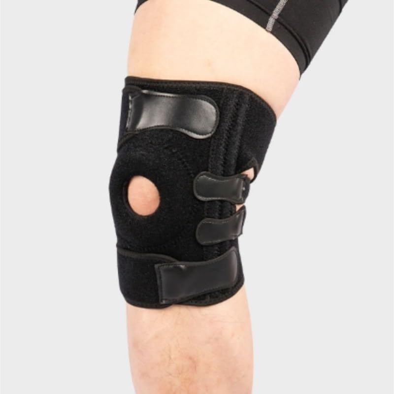 Exercise, protection Bandage Rubber Knee Pads Aluminum Plate Support Stabilizes Patella Knee Pads Shock Absorption for Fitness, cycling, running, playing football