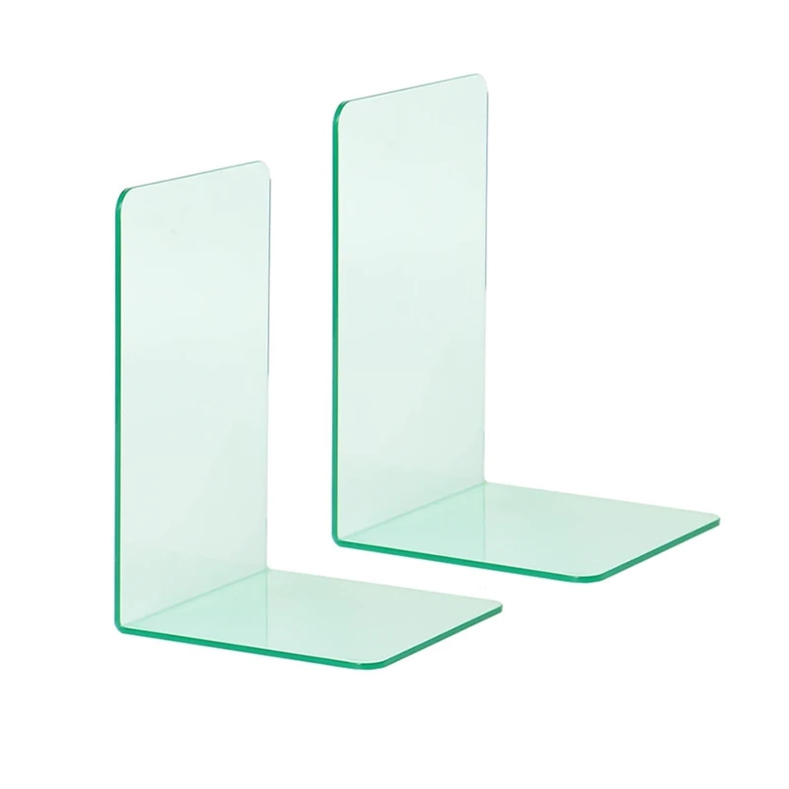 Clear Bookends L-Shaped Colorful Desktop Book Holder Desk Organizer Stationery Office Accessories for Organizing books(Color 08)