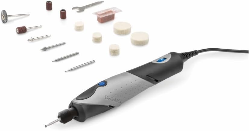 Stylo+ Craft Rotary Tool Kit with 15 Accessories - Engraving Pen for Wood Carving, Glass Etching, and Jewelry Making (2050-15)
