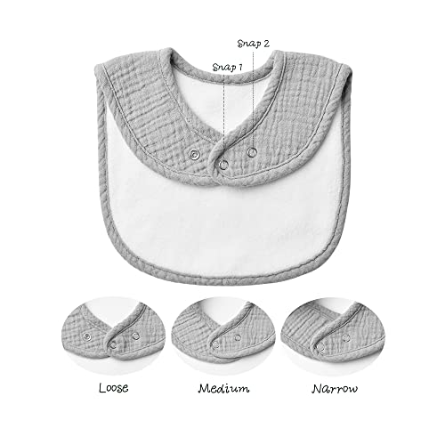 Image of Konssy Muslin Baby Bibs 8 Pack Baby Bandana Drool Bibs Cotton for Unisex Boys and Girls, Soft Absorbent Set for Teething and Drooling