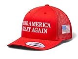 Yupoong USA MAGA Hat - Durable Hat Embroidered in The USA for Men to Make America Great Again (Red 6606)
