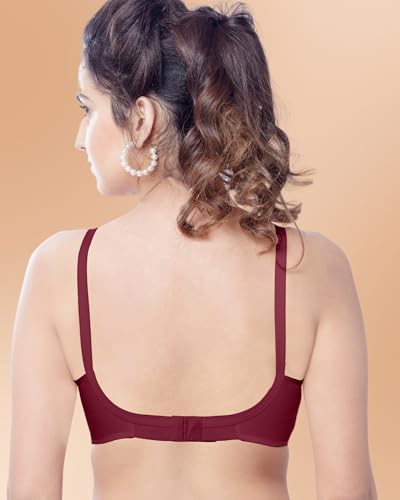 Image of Brida Kavya Xtra Soft Cotton Round Stitch Bra for Women | Full Coverage | Non-Padded | Wireless | Double Layer Support | Heavy Bust | Combo Pack | Colours May Vary