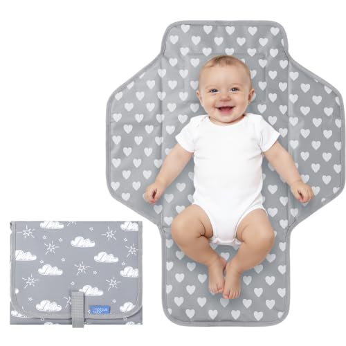 Image of Baby Portable Changing Pad Travel - Waterproof Compact Diaper Changing Mat - Lightweight & Foldable Baby Diaper Changer, Newborn Shower Gifts