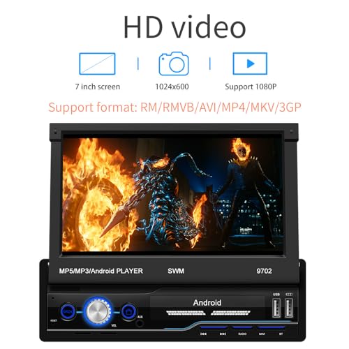 Radio para Auto 7 pulgadas Pantalla Táctil Bluetooth miniatura 5