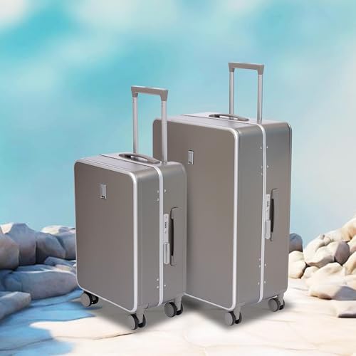 Image of SWISS MILITARY Black Gold Collection Hard PC Cabin & Check-in Luggage Trolley Set of 2 (55cm Small & 75cm Large) Suitcase with TSA Lock, 360 Wheels, Ideal for International Travel (44L,70L) Gold