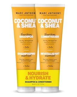 Marc Anthony Coconut Oil & Shea Butter Shampoo & Conditioner – Biotin & Keratin - Sulfate Free, Color Safe, Anti Frizz Hair Shampoo & Conditioner Gift Set for Dry Damaged Hair
