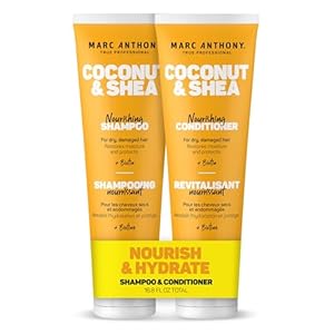 Marc Anthony Coconut Oil & Shea Butter Shampoo & Conditioner – Biotin & Keratin – Sulfate Free, Color Safe, Anti Frizz Hair Shampoo & Conditioner Gift Set for Dry Damaged Hair