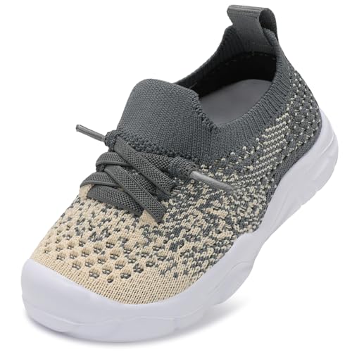 FEETCITY Toddler Sneakers Toddler Walking Shoes Boys Girls Toddler Tennis Shoes Lightweight Brethable Kids Slip On Shoes