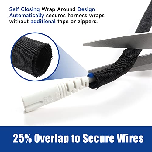 Sonoreboom MTCRLSLVTUB Braided-Wiring-Loom Black Mesh Woven Split-Sleeves For Automotive/Electrical/Multi-Cable Strings Cabling Management Protector Covering thumb #6